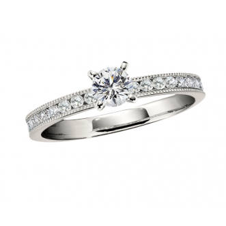 Andrew Meyer 0.96ct. Channel-Set Diamond Engagement Ring with Milgrain Detail (center stones not included)